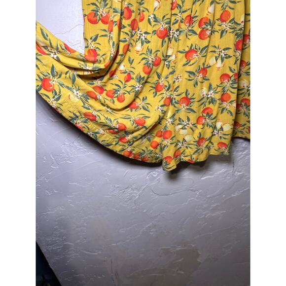 Wild Fable yellow fruit print romper womens medium summer ethereal vacation - Picture 3 of 10